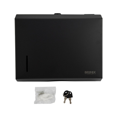 Диспенсер для бумажных полотенец BRIMIX 9902 из нержавеющей стали, матовый, черный