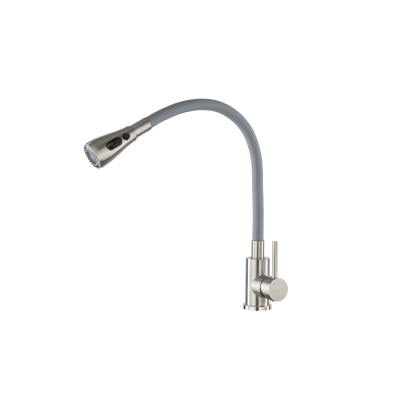 Смеситель для кухни GROSS AQUA 3241609SSG Neosteel серый гибкий излив