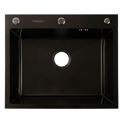 Мойка для кухни врезная Dikalan KN605008 графит из нержавеющей стали, 60*50 см с сифоном, каландером, дозатором