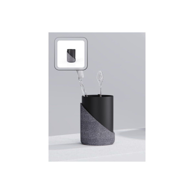 Стакан для зубных щеток GRANIT DARK FOR-GRD044 полирезин