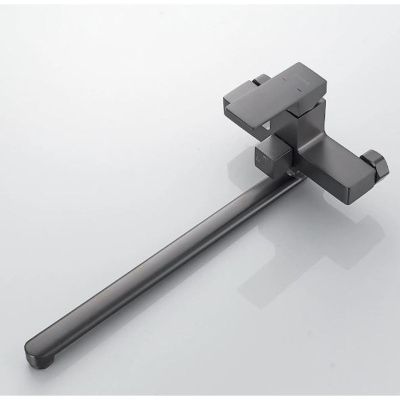 Смеситель для ванны Shevanik S9622T с изливом 35 см, оружейная сталь