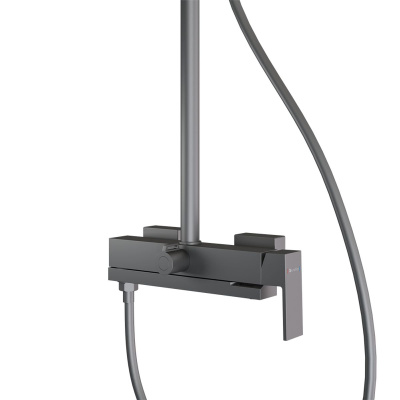 Душевая стойка Knotlor Stable KN-23/GM с изливом, вороненая сталь