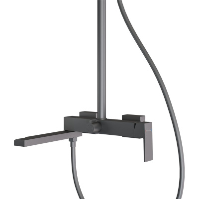 Душевая стойка Knotlor Stable KN-23/GM с изливом, вороненая сталь