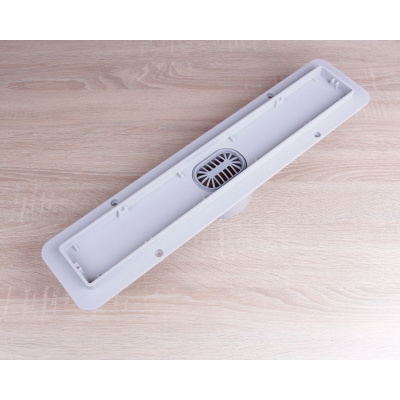 Желоб водоотводящий 500х70 мм TIM ZSt.1131.5002 Evolux Glass, с двухсторонней решеткой, черное глянцевое стекло, вращения 360° (1/4)