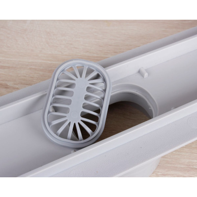 Желоб водоотводящий 500х70 мм TIM ZSt.1131.5002 Evolux Glass, с двухсторонней решеткой, черное глянцевое стекло, вращения 360° (1/4)