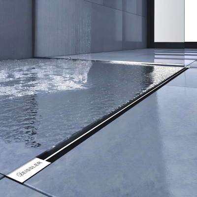 Желоб водоотводящий 500х20 мм TIM ZSt.1141.5002 Evolux Slim ультратонкая модель с дизайн-вставкой, вращения 360° (1/4)