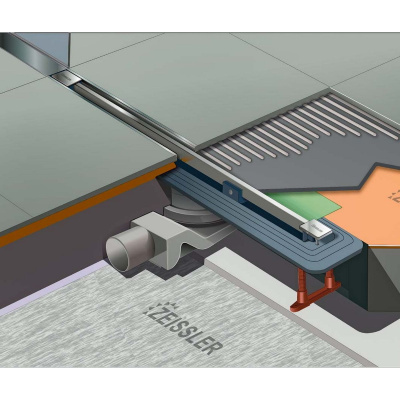Желоб водоотводящий 500х20 мм TIM ZSt.1141.5002 Evolux Slim ультратонкая модель с дизайн-вставкой, вращения 360° (1/4)