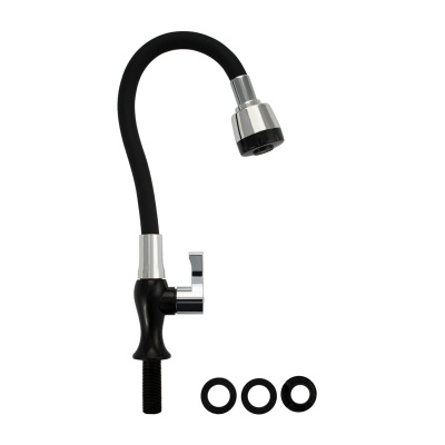 Кран для кухни BRIMIX 6632 черный с двухрежимным аэратором, пластик