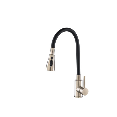 Смеситель для кухни GROSS AQUA 3241609SSB Neosteel черный гибкий излив