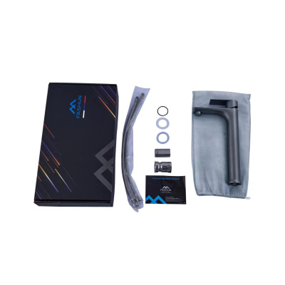 Смеситель для накладной раковины FASHUN A51219-17 графит высокий из нержавеющей стали