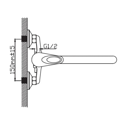 Смеситель для ванны Эверест B21-040 длинный излив