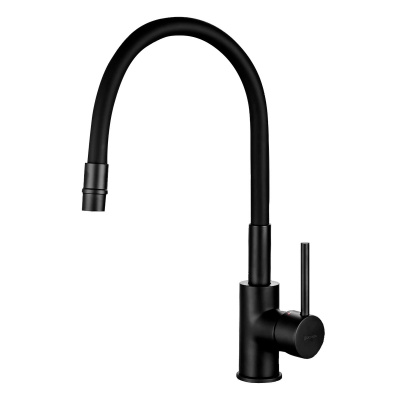 Смеситель для кухни GROSS AQUA ColorFlex Matt Black 3241508MB с гибким изливом чёрный