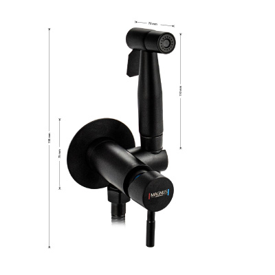 Смеситель для бидe MAGNUS 2076 Черный гигиенический встраиваемый