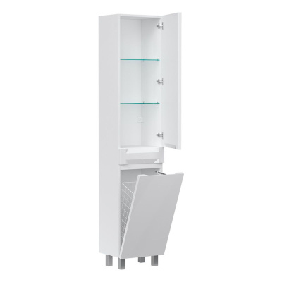 Пенал для ванны напольный EQUIL Corner 40 с корзиной pnCRNR40.KZ-06