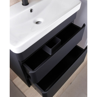 Тумба подвесная Eltoro 60.2Y tpELTR60.2Y-03 Пленка Soft touch 2 ящика с раковиной Nice 9595(60)