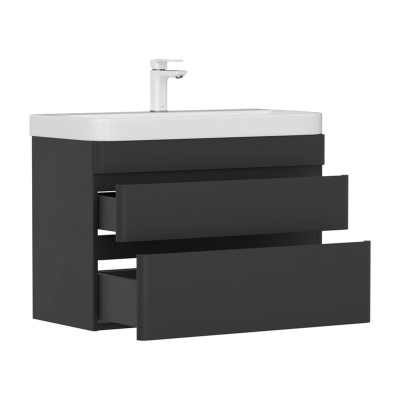 Тумба подвесная Eltoro 80.2Y tpELTR80.2Y-03 Пленка Soft touch 2 ящика с раковиной Nice 80 9595-80