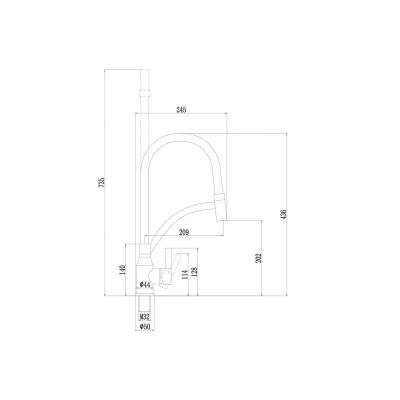 Смеситель для кухонной мойки Fmark FS8244H-02 белый/серый