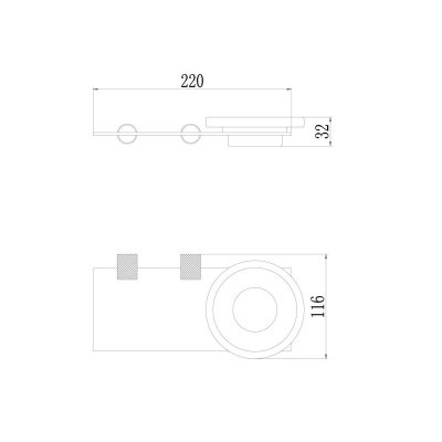 Мыльница стеклянная Savol S-002159C с настенным держателем, матовое золото