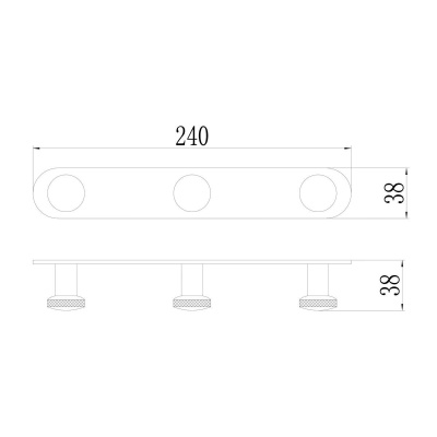 Планка с крючками Savol S-002173C матовое золото, 3 крючка