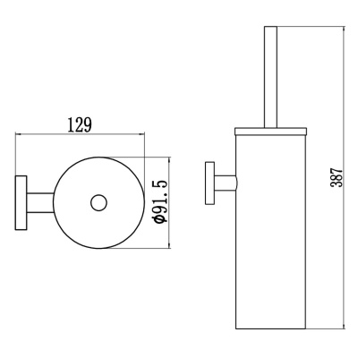 Туалетный ёршик настенный Savol S-005694-1 с настенным держателем, сатин