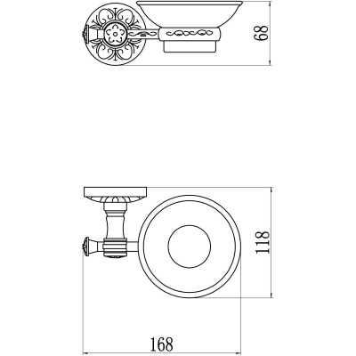 Мыльница керамическая Savol S-005859C с настенным держателем, бронза