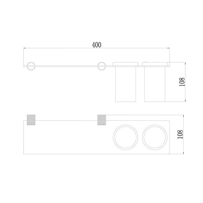 Держатель двух стаканов Savol S-002168C с настенным держателем, матовое золото
