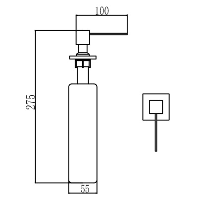 Дозатор для кухонной мойки врезной Savol S-ZY002H черный из пластика/латуни, 380 мл механический