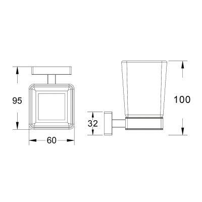 Стакан с держателем Shevanik SG5612G золото матовое