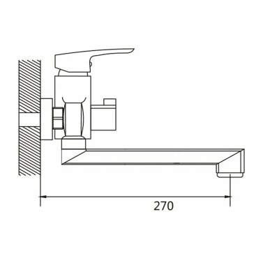 Смеситель для ванны Shevanik S8502H черный