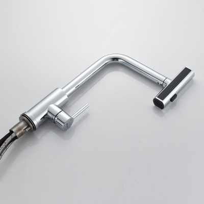 Смеситель для кухни Shevanik S263 вытяжной излив, хром