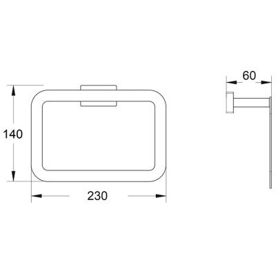 Кольцевой полотенцедержатель SHEVANIK SG5606T оружейная сталь