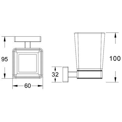 Стакан с держателем Shevanik SG5612T оружейная сталь