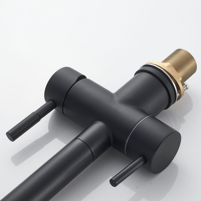 Смеситель для кухни Shevanik S468H с подключением фильтра питьевой воды, SUS304, черный