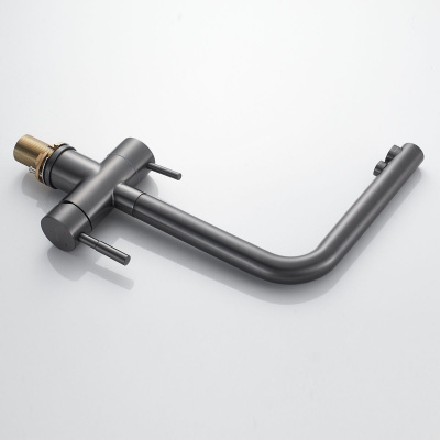 Смеситель для кухни Shevanik S468T с подключением фильтра питьевой воды, SUS304, оружейная сталь