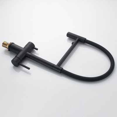 Смеситель для кухни Shevanik S178H с подключением фильтра питьевой воды, черный