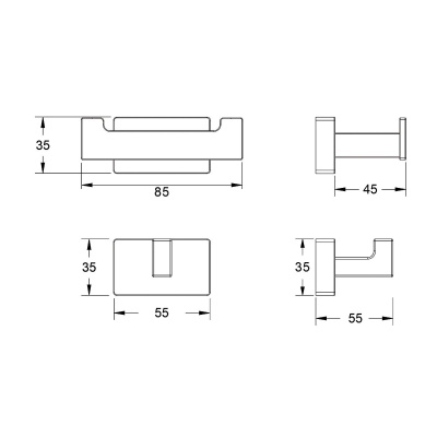 Крючок двойной Shevanik SG5621C белый