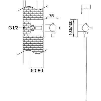 Гигиенический душ ROSE R915H черный, термостатический