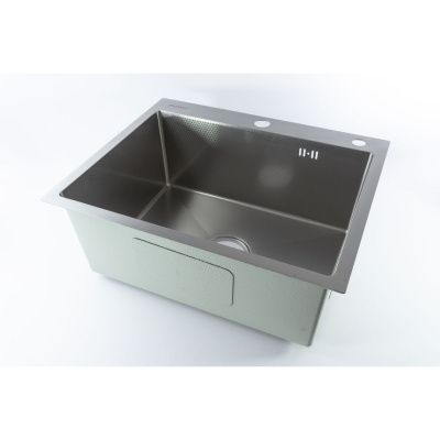 Мойка для кухни врезная Fmark FSC5545L сатин из нержавеющей стали, 55*45 см с сифоном
