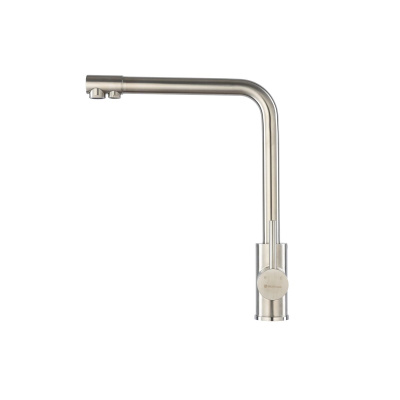 Смеситель для кухни GROSS AQUA GA3121609SS Neosteel с подключением к фильтру питьевой воды