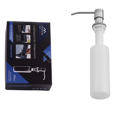 Дозатор для кухонной мойки врезной FASHUN A403 сатин из нержавеющей стали, 300 мл механический