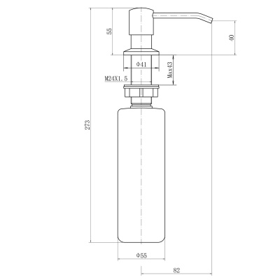 Дозатор для кухонной мойки врезной FASHUN A403-20A светло-песочный из нержавеющей стали, 300 мл механический
