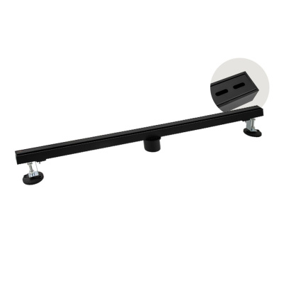 Желоб Санакс из нержавеющей стали 40060 800х32 мм, щелевой с сухим затвором, двухсторонняя решетка, черный