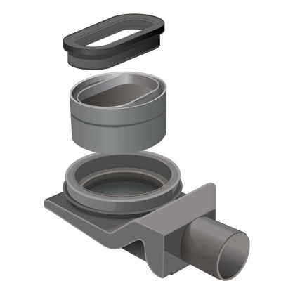 Желоб водоотводящий 600х70 мм TIM ZSt.1121.6002 Evolux Plus с двухсторонней решеткой горизонтальный сток