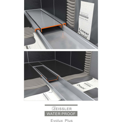 Желоб водоотводящий 600х70 мм TIM ZSt.1121.6002 Evolux Plus с двухсторонней решеткой горизонтальный сток