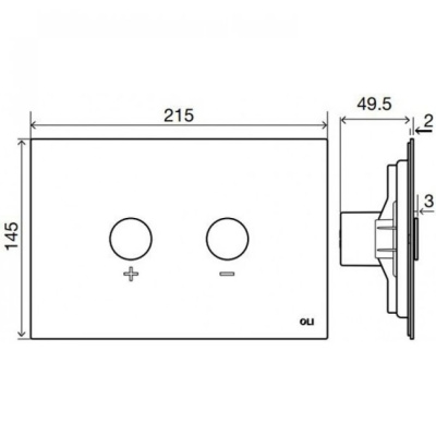 Кнопка пневматическая двойная BLINK сталь, золото, антиванд.  OLI 883246