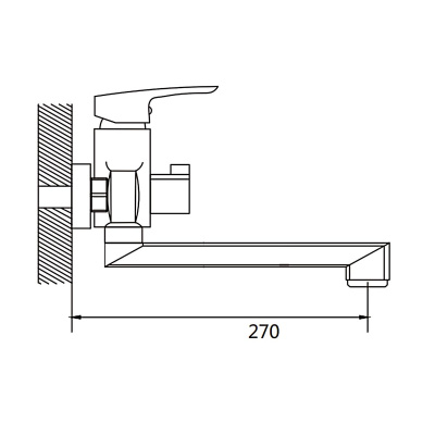 Смеситель для ванны Shevanik S8502T оружейная сталь