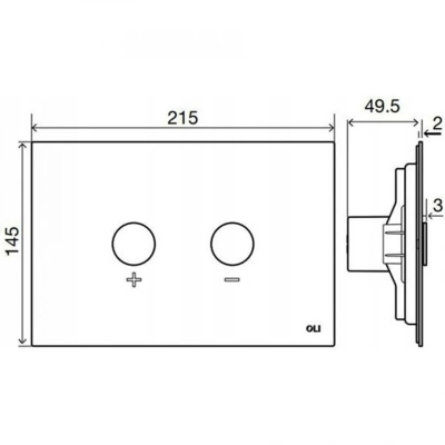 Кнопка пневматическая двойная OLI BLINK Gun Metal 882567 металл