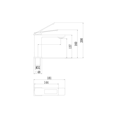 Смеситель для раковины Savol S-009001Q графит