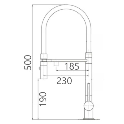 Смеситель для кухни GROSS AQUA 3188611SSMGB Neosteel матовое золото, с подключением к фильтру питьевой воды