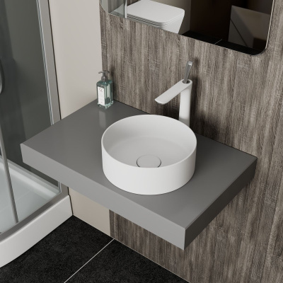 Раковина накладная D&K Matrix DT1391508, 355*355*120 мм, матовый, белый